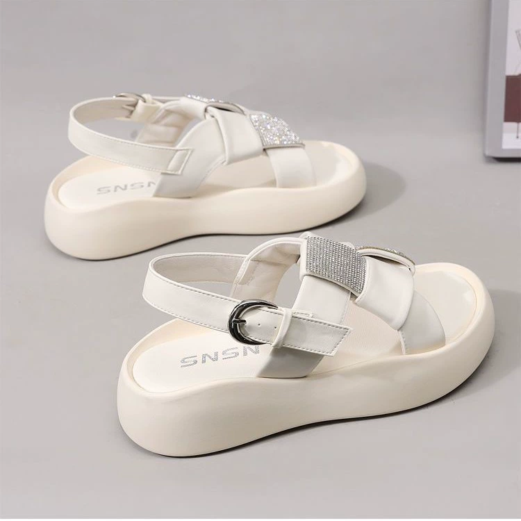 Мафли с толстой подошной женской сандалии женской плоской подошвы