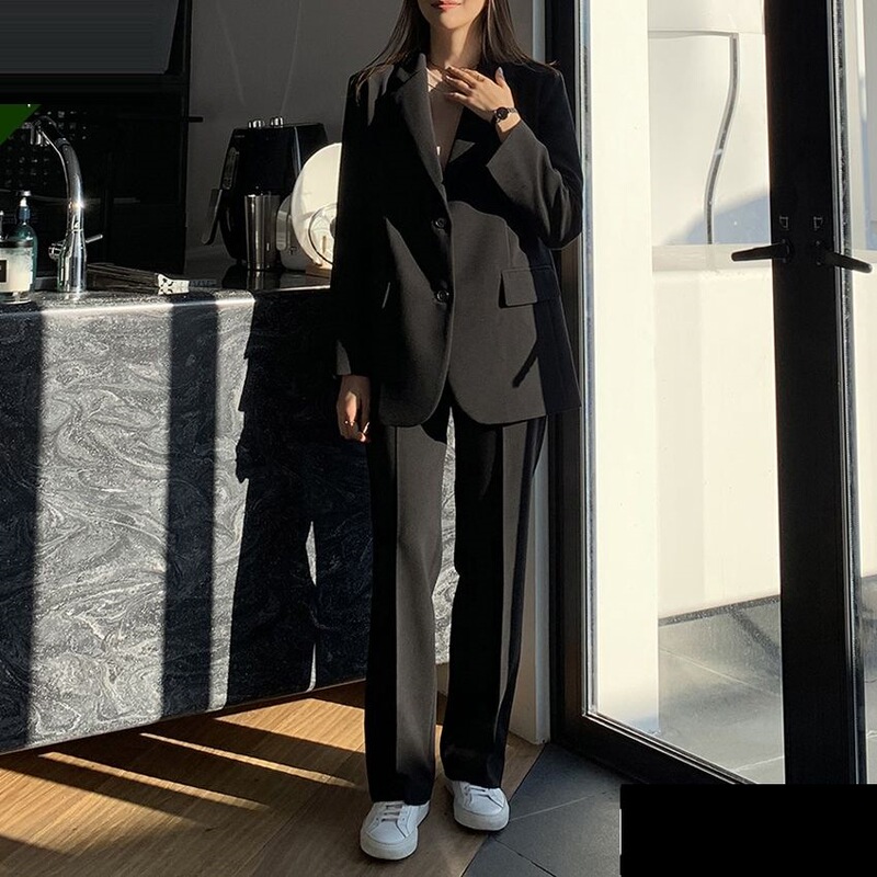 Female College Student Spring and Autumn Formal Attire Professional Suit for Job Interview and Internship, Easy-Care Women's Suit