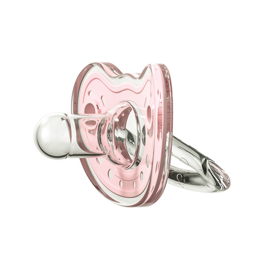 Baby pacifier anti-fall chain silicone baby round head weaning and coaxing artifact night use flat head sleeping pacifier