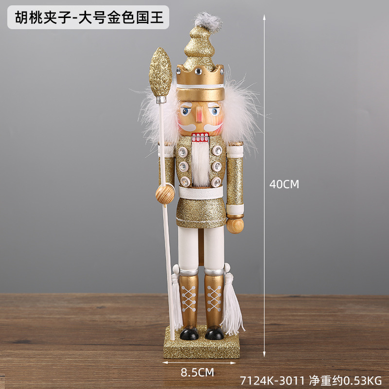 Cascanueces transfronterizos adornos de madera regalos de Navidad ventanas adornos de escritorio muñecas de rey soldado adornos