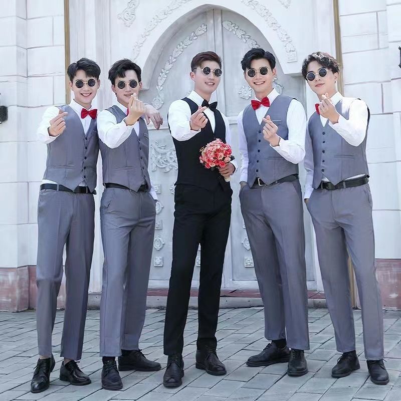 伴郎服西装三件套正装兄弟装团服男西式礼服学生演出结婚西装套装|undefined