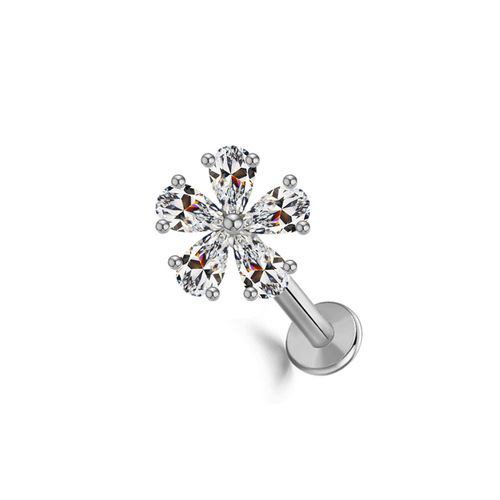 Gaibei European and American cross-border animal style lip nail lizard snake pierced lip ornament zircon flower pierced jewelry tongue nail