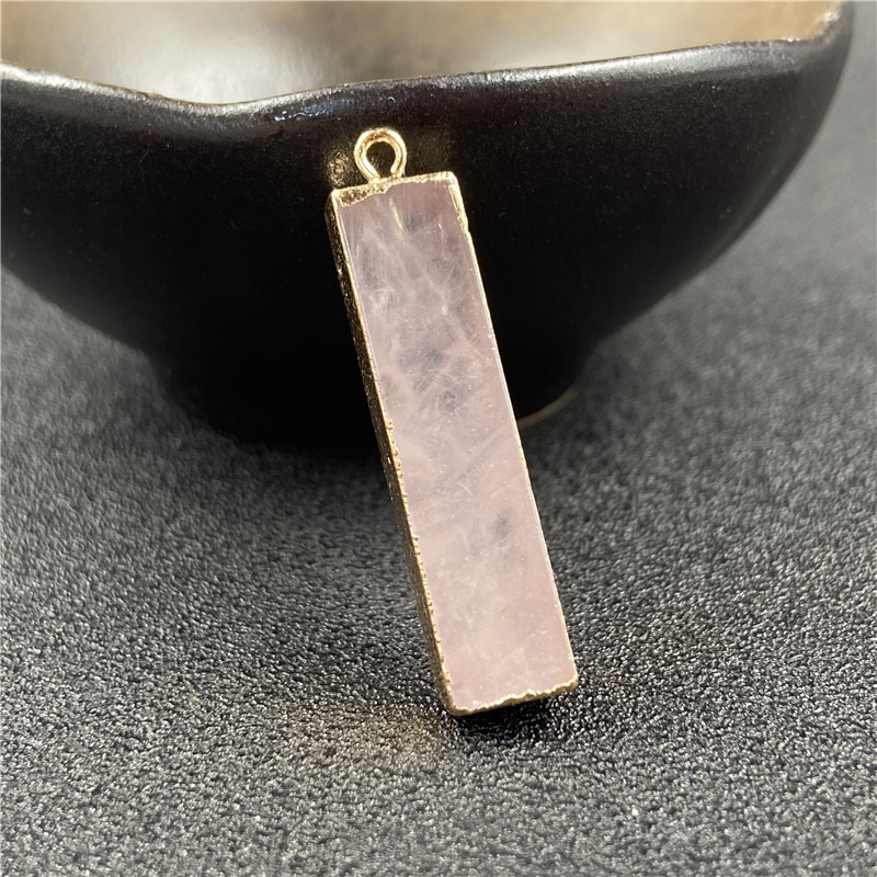 5g Weight Pendant Necklace Classification Polishing Design White, Purple Color Retro Rectangle Faceted Gemstone Wholesale Diy Material 15