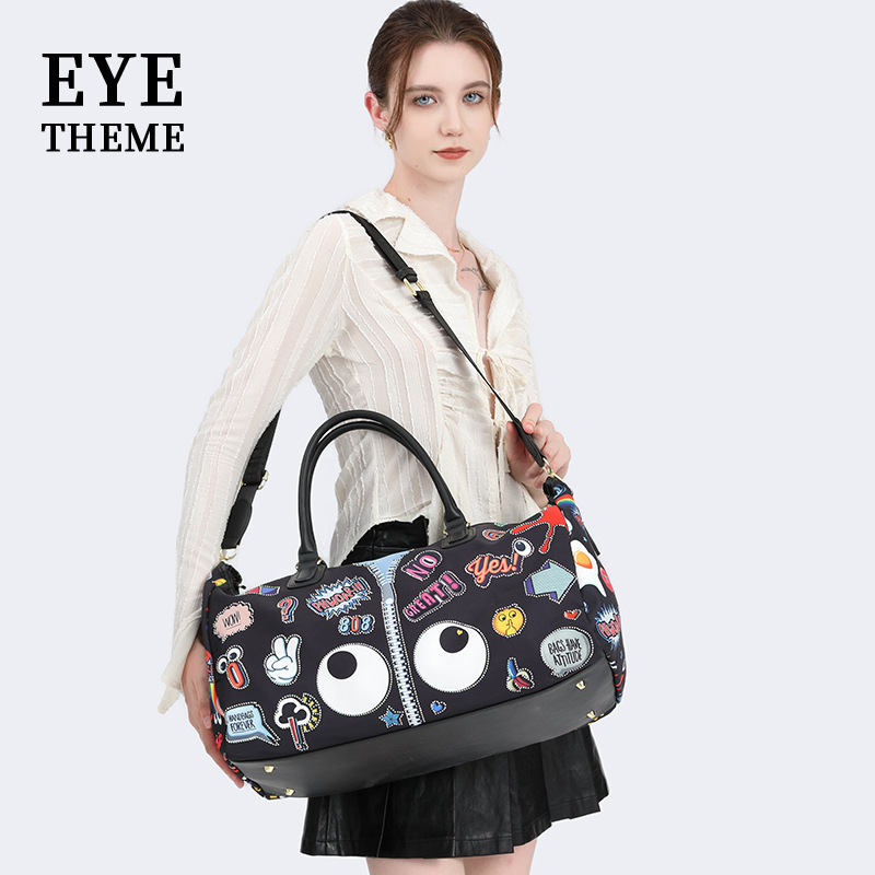 Bolsa de viaje de tela de nailon estampada para hombres y mujeres, bolso bandolera moderno 2345 #