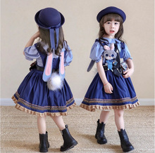 女童朱迪兔裙子儿童洛丽塔cos警官衣服宝宝Lolita连衣裙生日女孩6
