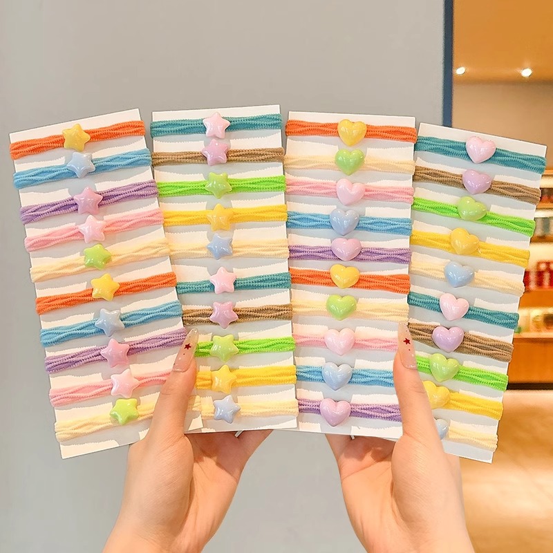 Alta elasticidad no daña cabello estrella cuerda de cabello mujer lindo color atado cabello banda de goma de alta calidad anillo de cabello duradero para niños