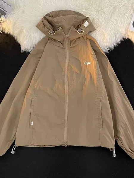 Men's summer thin sun protection jacket, outdoor functional windbreaker, high street hooded sun protection coat, high cost-performance