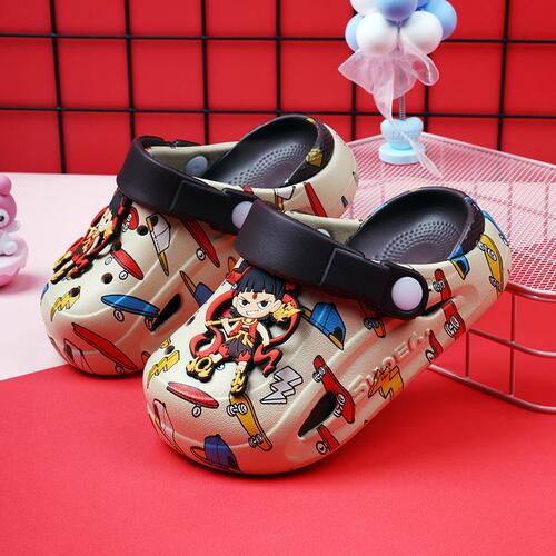 Summer New Nataku Children's Slippers Cute Cartoon Indoor and Outdoor Dual-Purpose One-Piece Children's Breathable Cool Slippers