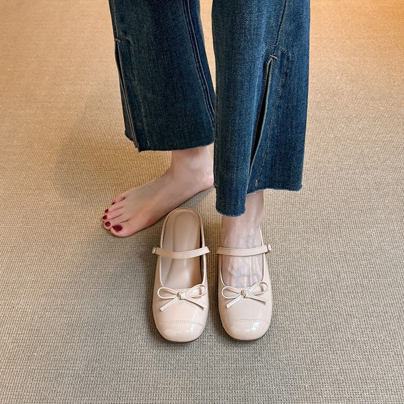 Aumentar la altura de los zapatos de mujer superficial simple zapatos de verano con un cinturón universal medio zapatillas de arco plateado zapatos de ballet