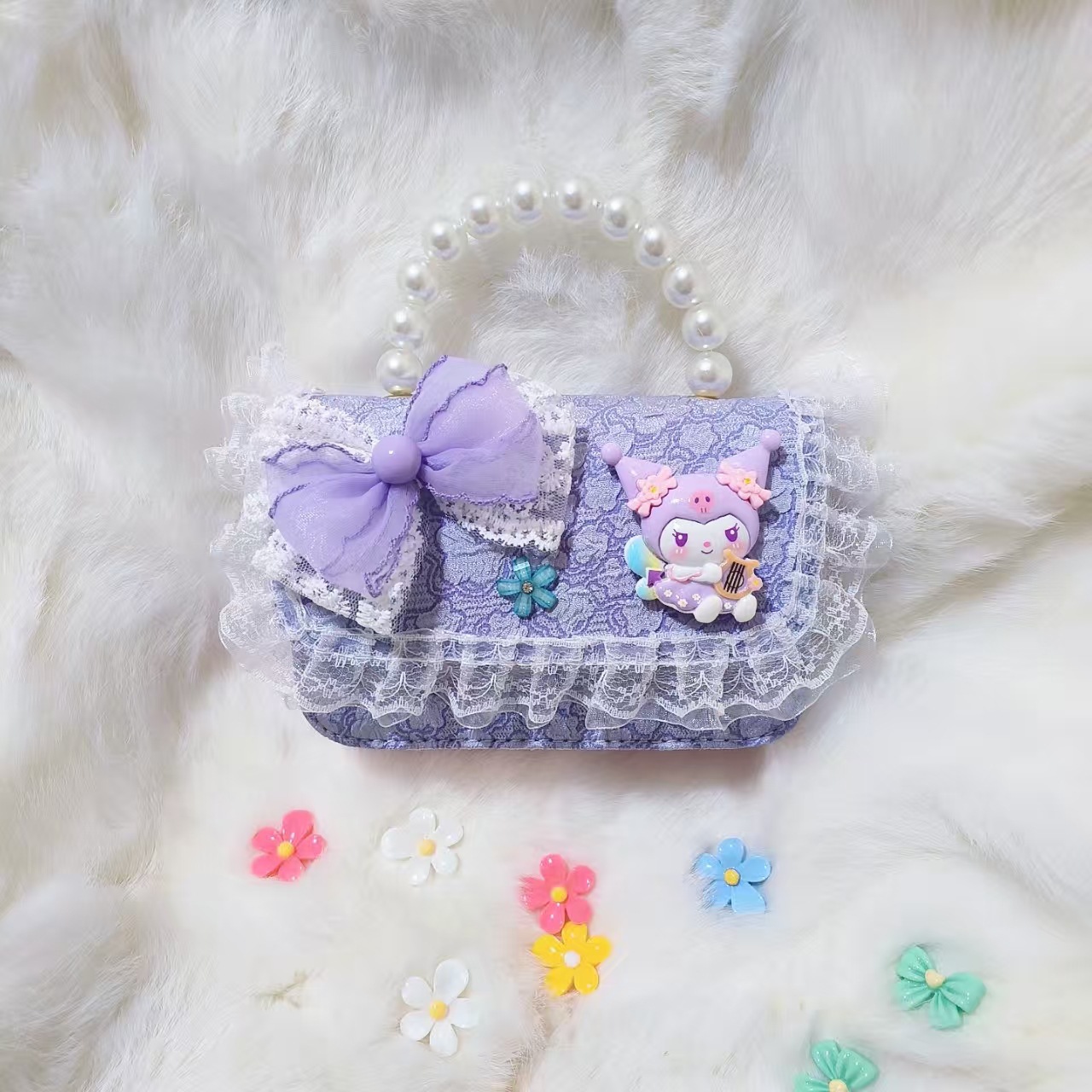 Bolso de perlas, bolso de cambio, bolso de accesorios, bolso de Año Nuevo para chicas, bolso de Año Nuevo, bolso pequeño, bolso cuadrado.