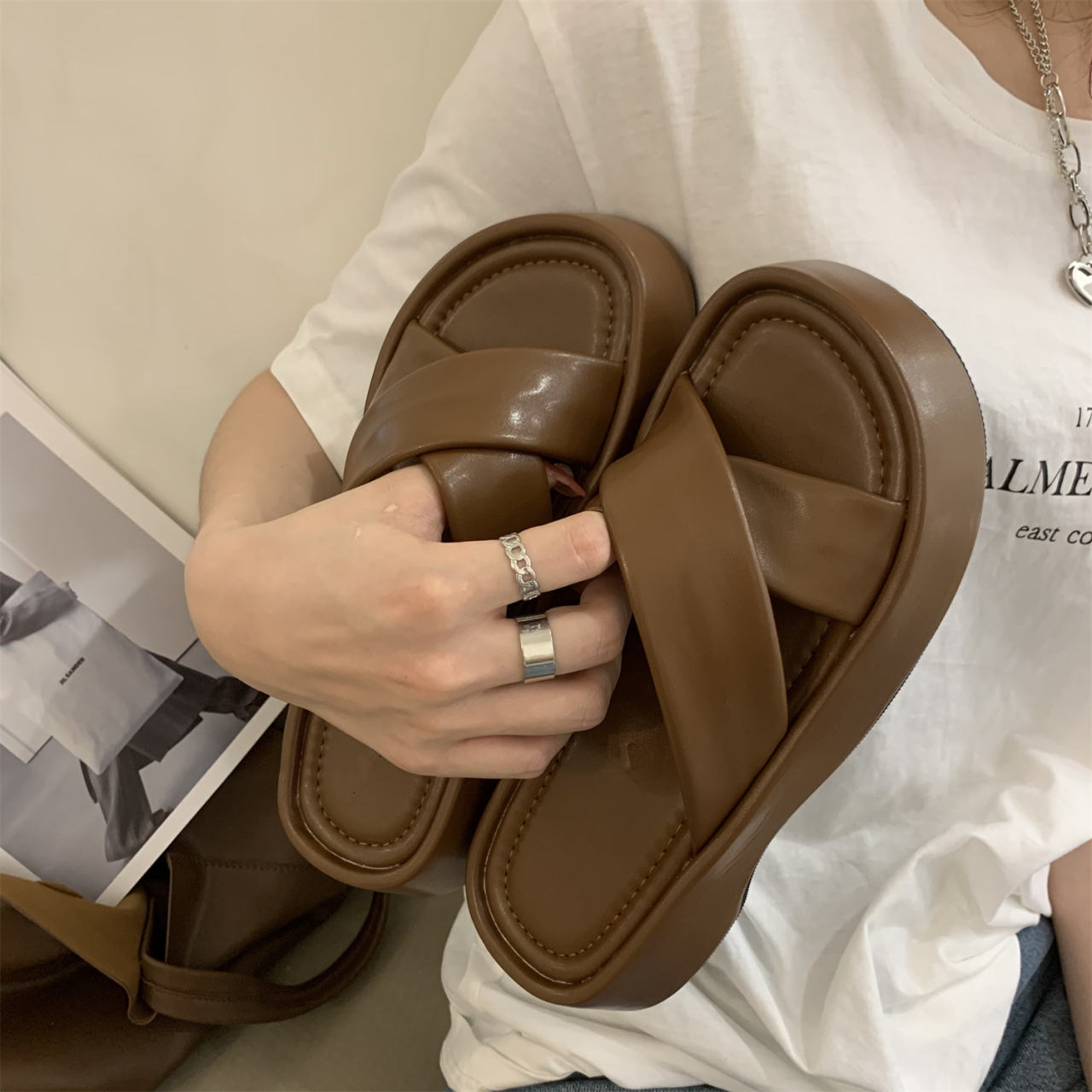 Summer women's slippers platform