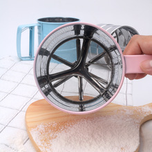不銹鋼杯式面粉篩半自動隔粉篩家用圓形糖粉篩廚房烘焙手持過濾篩