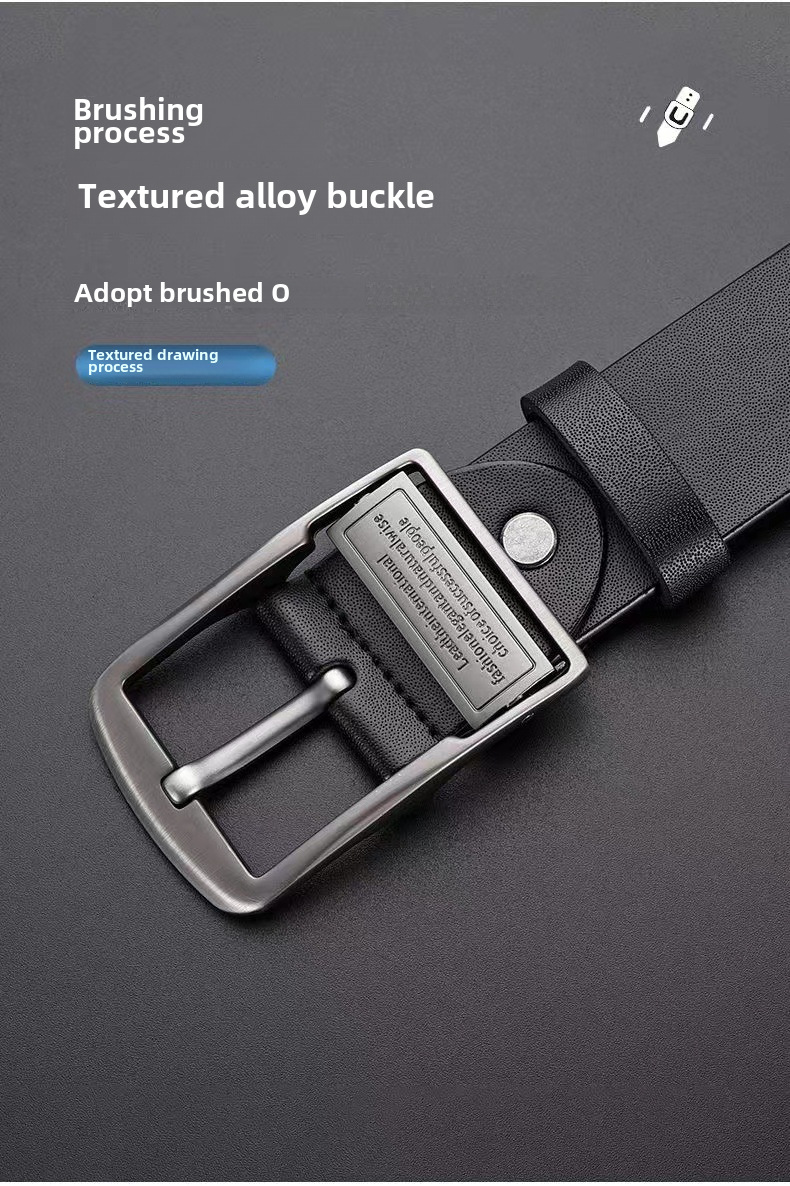 Cross-Border Men's pin buckle belt vintage belt fashion casual real cowhide jeans belt factory wholesale in stock_viptrois.com