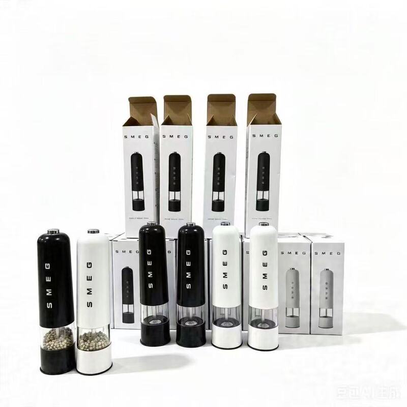 Smeg Sea Salt and Pepper Grinder Electric Black and White Dual-Color Household Grinder Smeg Sea Salt and Pepper Grinder Electric Black and White Dual-Color Household Grinder