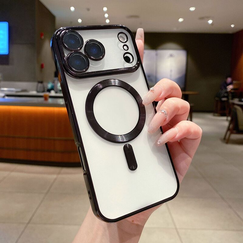 适用iPhone17PROMAX手机壳透明电镀磁吸苹果16全包镜头防摔保护套|undefined