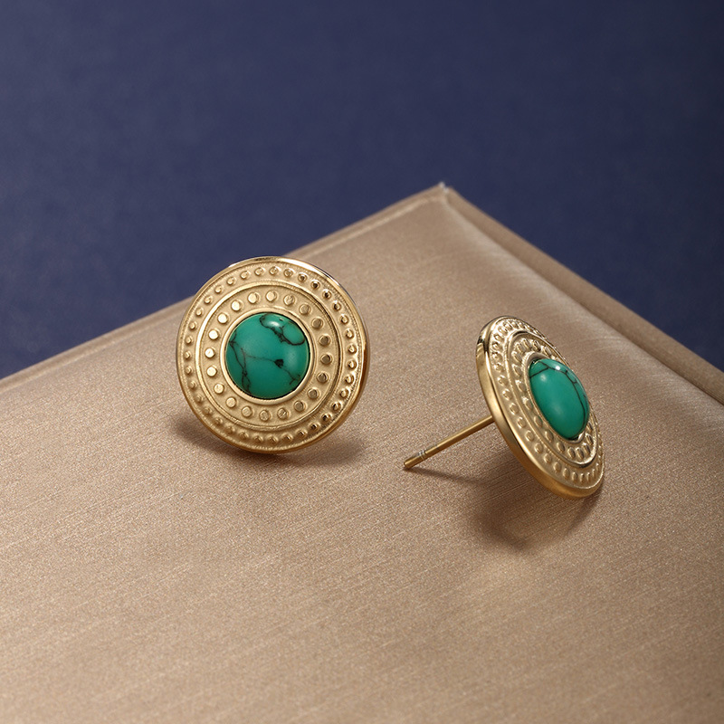 Xuping joyería pendientes retro temperamento femenino de alto nivel lujo ligero nicho diseño de pendientes de acero inoxidable pendientes de edad media