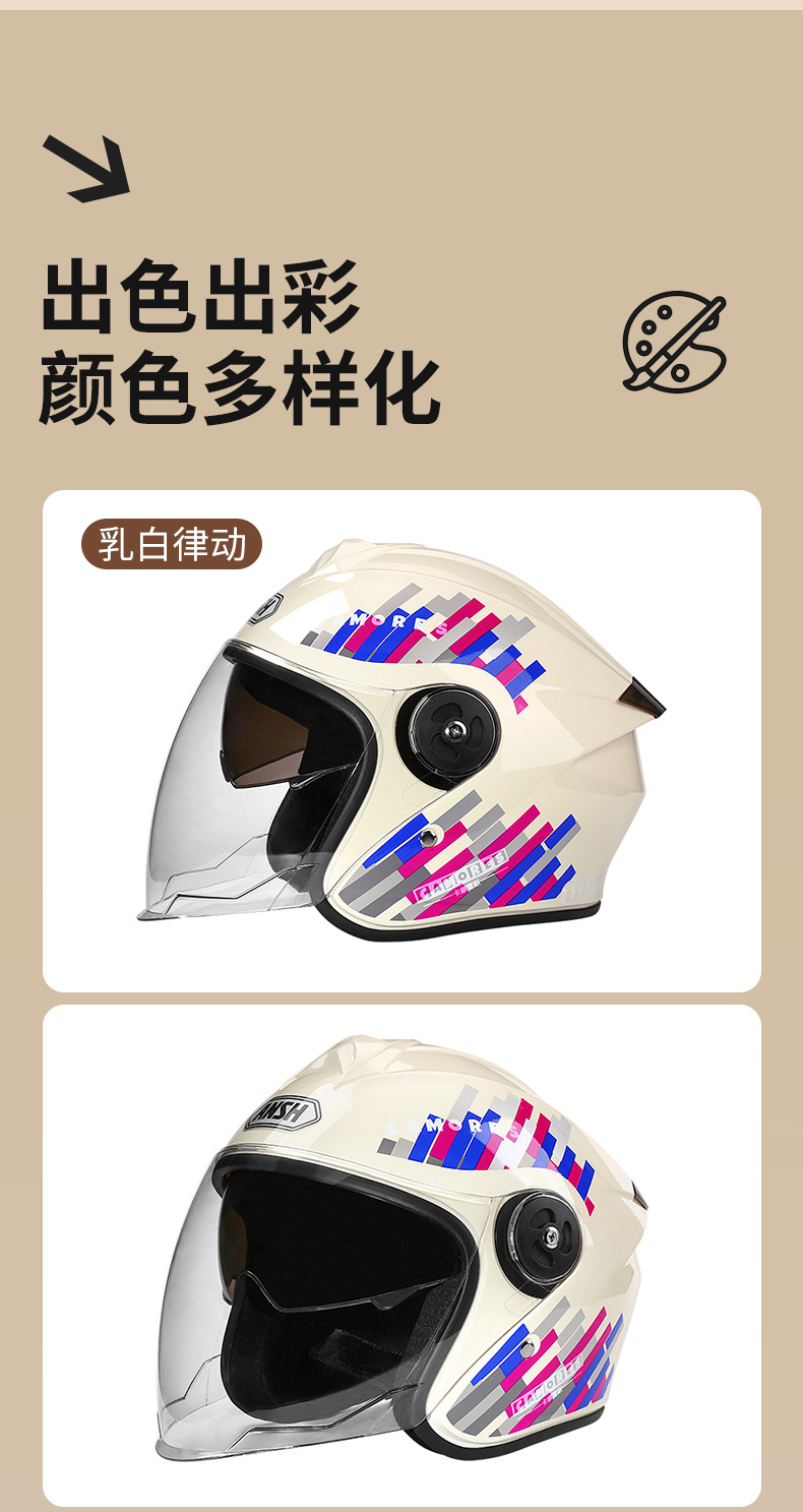 3C Certified Electric Vehicle Smart Bluetooth Helmet, Smart Half Helmet for Delivery, Autumn and Winter Warm Windproof Double Mirror Sun Protection, Class a