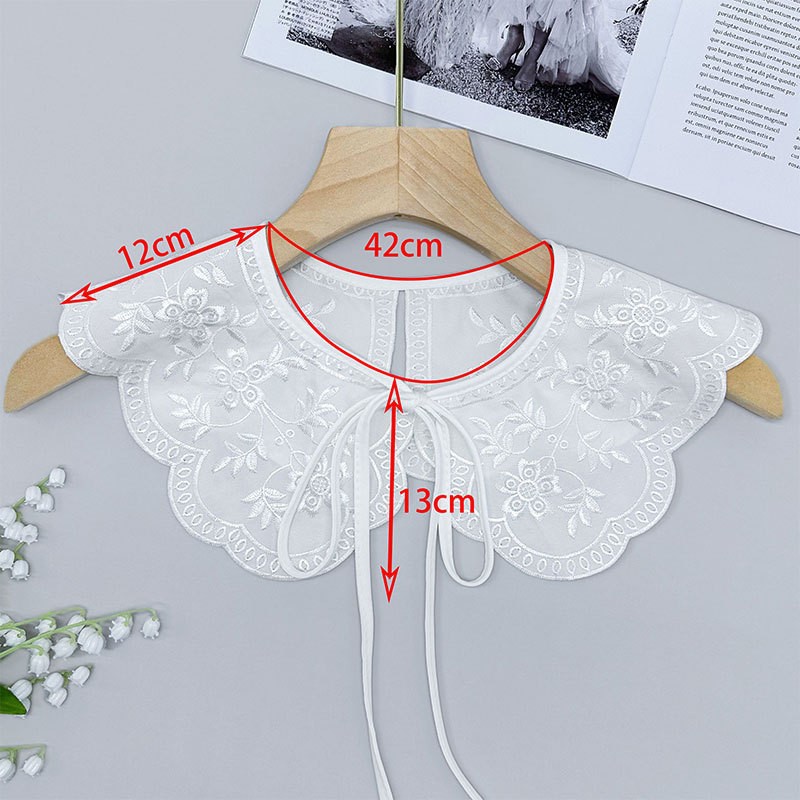 Collar falso de primavera y verano exquisito bordado en blanco y negro ropa de mujer vestido de suéter a juego collar decorativo transfronterizo dedicado para el comercio electrónico