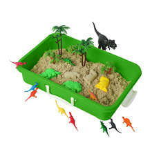 亚马逊电商恐龙款太空沙动力沙造景沙盘模型玩具套装侏罗纪时代