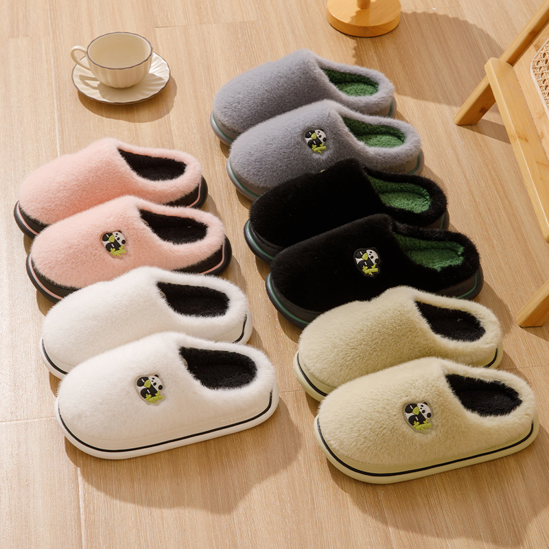 Pantofole in cotone per la casa da uomo inverno 2026 nuova casa calda per interni in peluche più pantofole in cotone con suola spessa in velluto per donna inverno