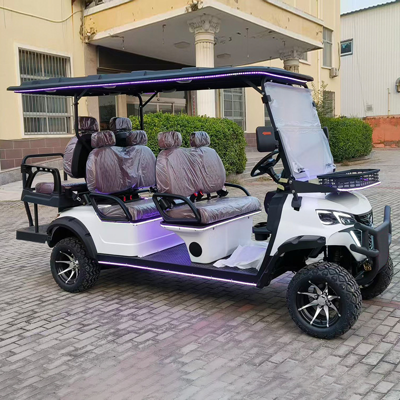 Electric Golf Cart Hotel Shuttle 4/6 Seater Resort Sightseeing Car