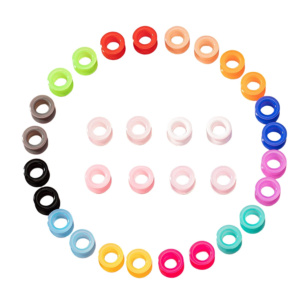 Silicone Ear Tunnel (Zhihao) Multi-Color Body Jewelry, Sizes 3–40 mm, Lightweight