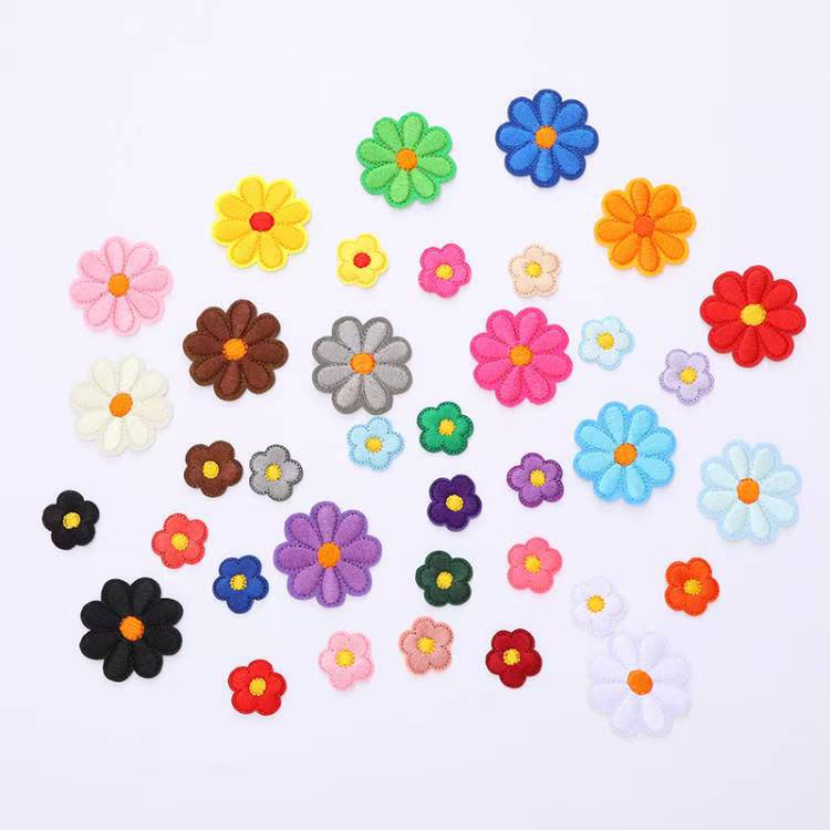 Amazon Cross-border Mixed Sunflower Computer Embroidery Cloth Stickers Daisy Garment Accessories Patch Stickers Self-produced