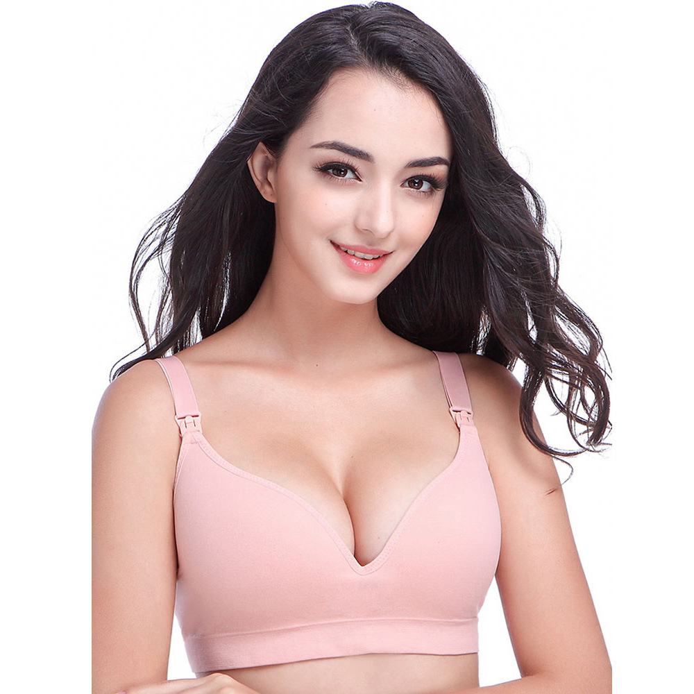Fábrica al por mayor más tamaño sujetador de maternidad de una sola pieza de lactancia delgada pecho grande hebilla delantera ropa interior de enfermería