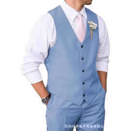亚马逊男士马甲新郎伴郎婚礼礼服 修身西装男士背心适合婚礼新郎