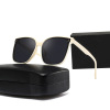 Retro white sunglasses suitable for men and women, fitted, Korean style, internet celebrity