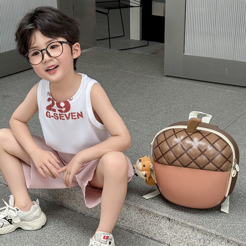 Nuevas mochilas de jardín de infantes para niños con cáscara de huevo, mochilas para niños Eva, colgantes lindos, mochilas para niños