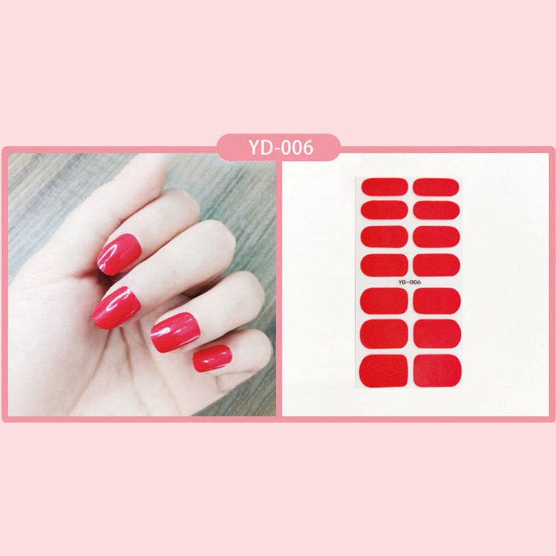 El nuevo parche de uñas en polvo de cebolla de color sólido de Idi 14 pegatinas de uñas pegatinas impermeables duraderas sin sellar fábrica al por mayor