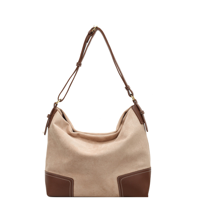 Bolso de ante retro de gran capacidad, novedad de otoño e invierno 2025, bolso de mujer, bandolera, bolso de mano popular para ir al trabajo