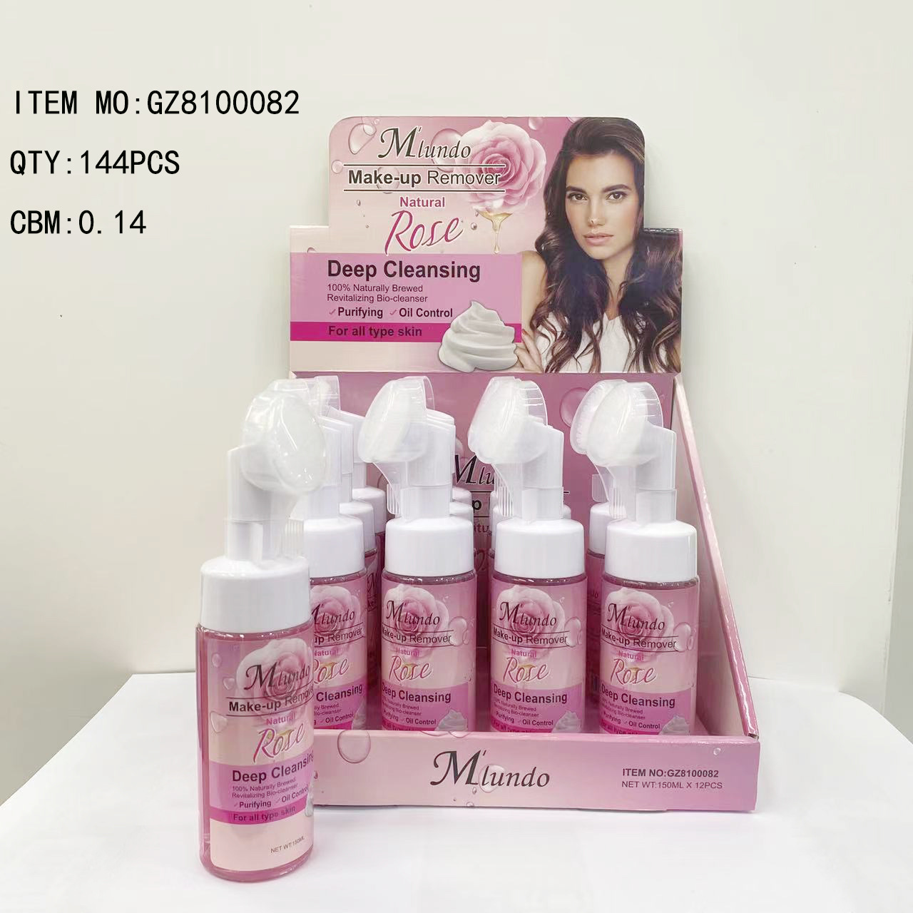 MLUNDO suave cepillo de la cabeza removedor de maquillaje de espuma mousse removedor de maquillaje Limpieza de silicona cepillo de cabeza de una sola pieza de generación de cabello limpiador facial