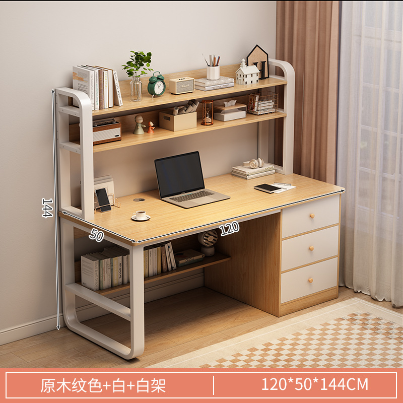 Mesa de escritorio, estante de libros para estudiantes de escuela secundaria, escritorio de escritorio simple para estudiantes de escuela secundaria, escritorio de computadora de estudio con cajón