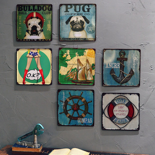 American Creative Retro Nostalgic Tin Painting Bar Restaurant Cafe Shop Wall Decoration Painting Personalized Wall Xuanxu