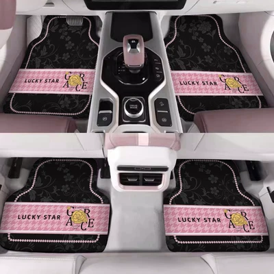 Earth Car Floor Mats, Wear-Resistant, Dirt-Resistant, Avtomobil döşəmə paspasları - grace-pink-flower-5050cm-upgraded-version-of-diatom-mud-in-the-back-row