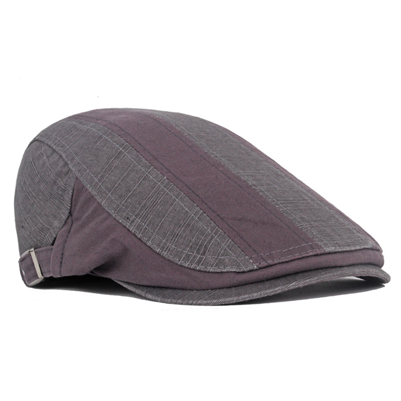 168g Weight Beret Hat Hats Type Holiday Occasion Cotton Material Color Block Pattern Spring&Summer Season Men's Gender Casual, Sports Style Flat Eaves Rim Men's Casual Sports Color Block Flat Eaves Beret Hat 4