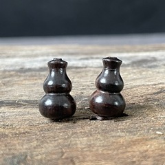 Factory Direct Sale Wooden Gourd Handle Piece Zitan and Ebony Integrated Red Wood Small Gourd Pendant Decor Accessory DIY Necklace