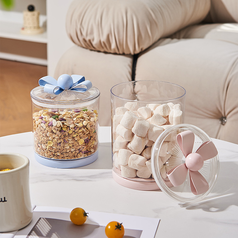 Kindergarten Candy Sorting Small Jar Desktop Snack Storage Box Plastic Transparent Sealed Jar with Lid Wholesale