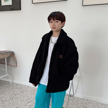 DK童装【捡漏】秋冬男童加绒保暖棉衣韩版棉服宽松儿童摇粒绒外套