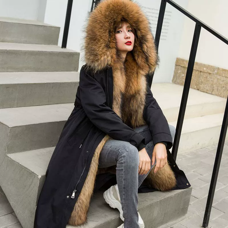 Длинная съемная подкладка, пальто, plus size, средней длины, 2025 г.в., увеличенной толщины