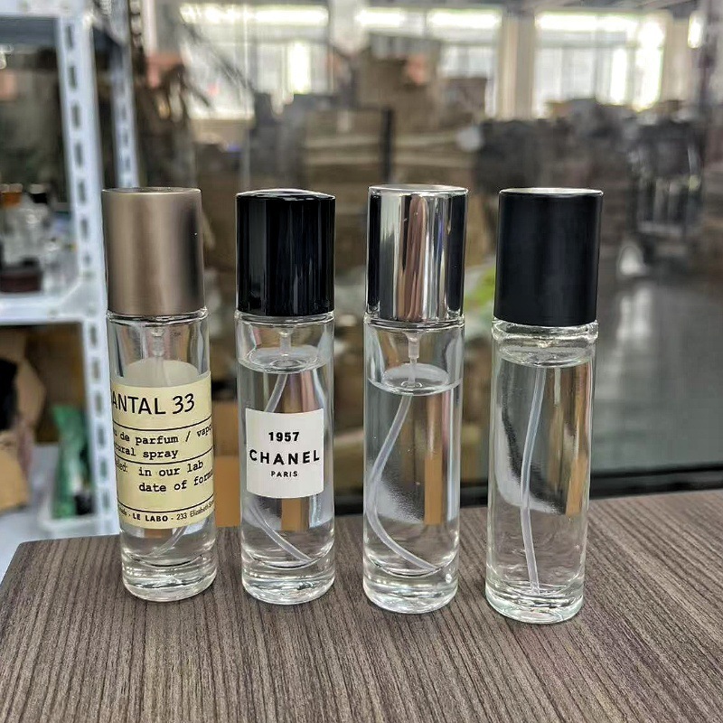 10ML15ML卡口分装瓶便携式玻璃喷雾香水瓶空瓶按压式胡桃木榉木盖|undefined