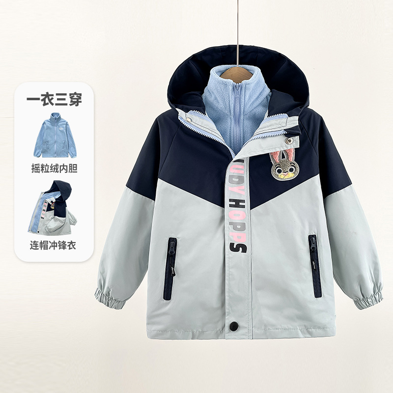 巴拉巴拉女童户外三合一冲锋外套春秋冬洋气2025新款中大安特踏步