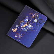 适用ipad Air 13平板皮套 三星Tab A9plus卡通小熊蝴蝶花彩绘插卡