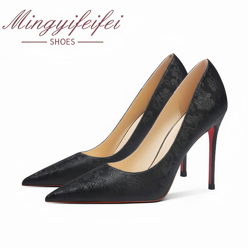 Sheepskin Leather In-Stock Red-Soled Ultra-High Heel Wedding Shoes, Patent Leather New Style Pointed Toe Sexy Commuter Flats for Women, Cross-Border Wholesale