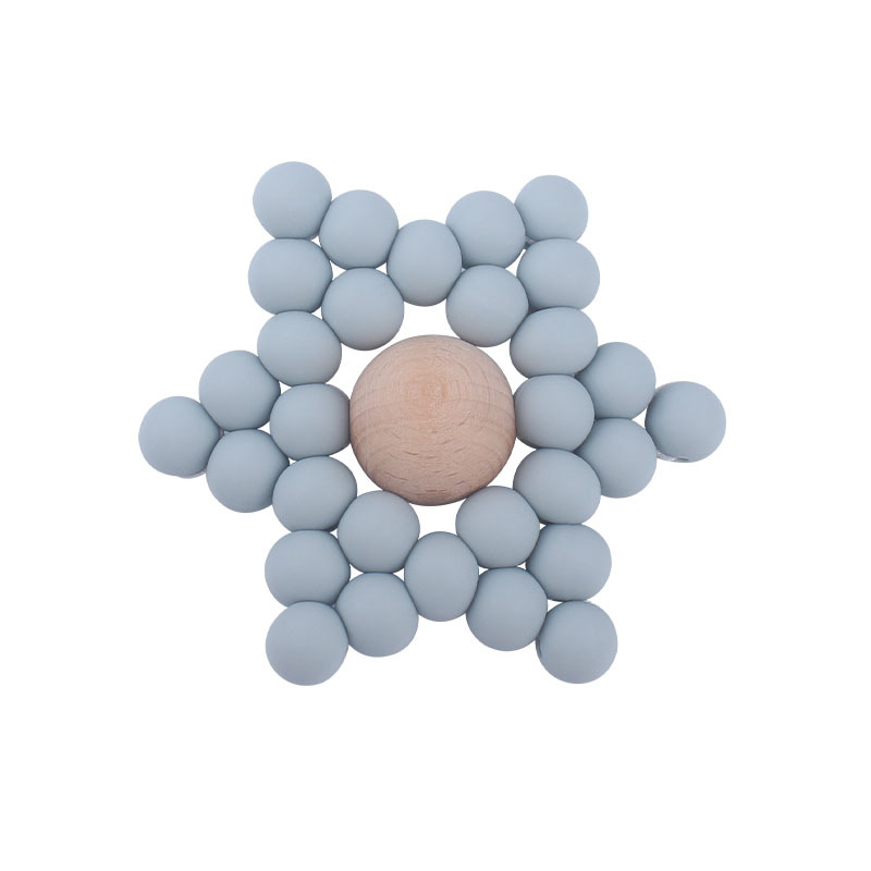 Creativo nuevo bebé suministros DIY cuentas de silicona hexagonal juguete teether bebé teether stick teether