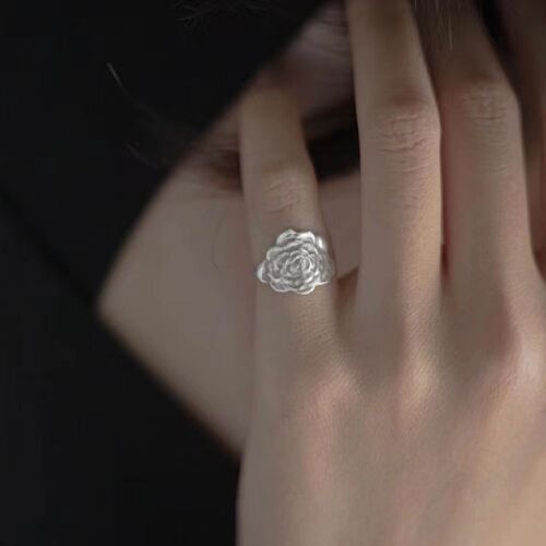 Feminine Flower Petal Fashion Niche Open Ring Tail Finger Ring Simple Internet Celebrity New Arrival Chinese Style Ring
