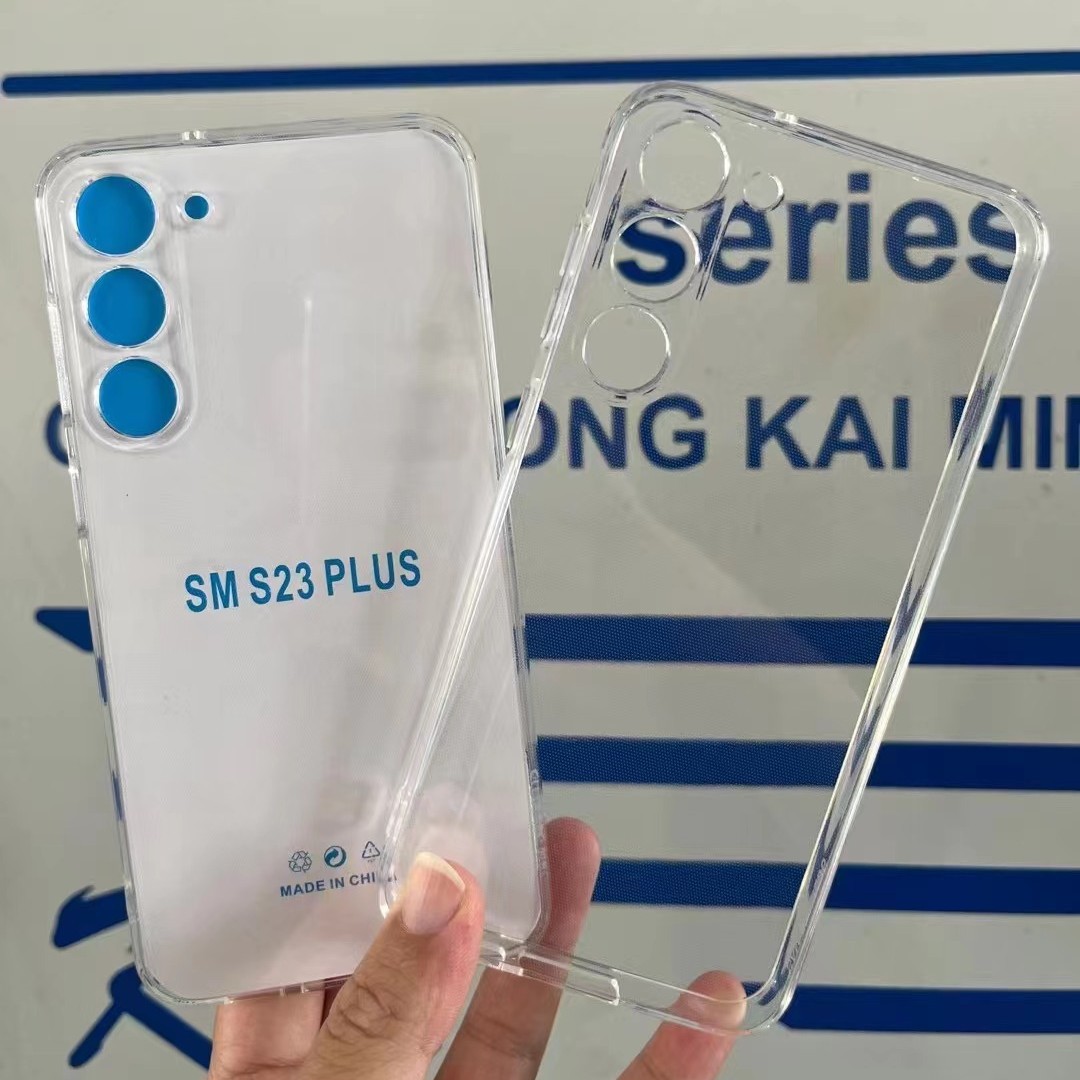 High transparent fine hole TPU phone case for Samsung model S23 PLUS flexible glue transparent phone case protective cover