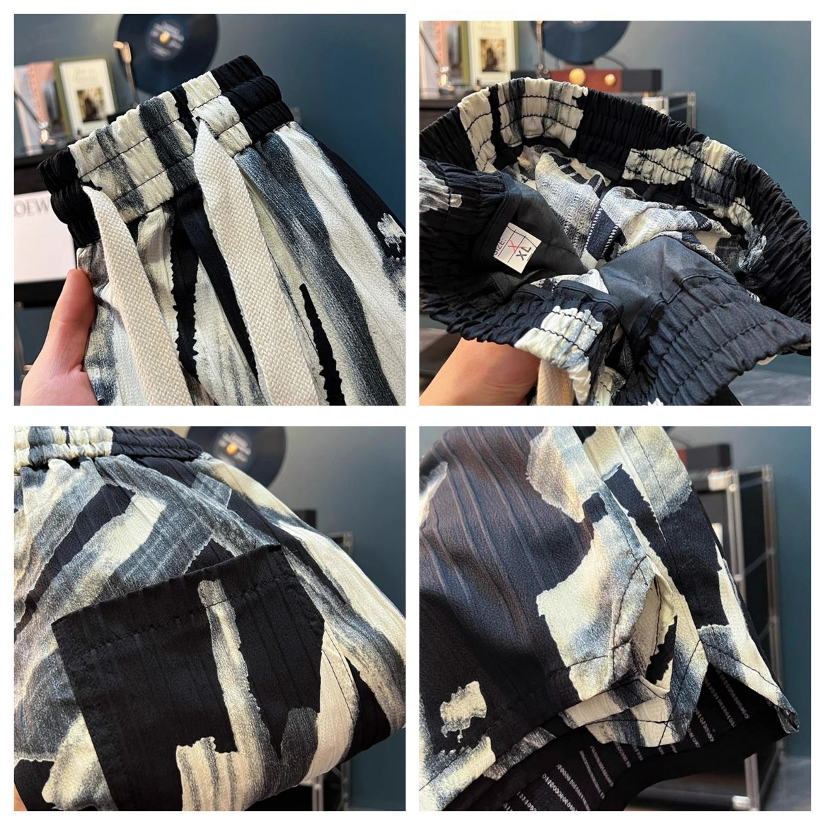Herr strandshorts med tryck lös passform somrig casual stil_voghion.com